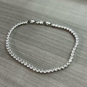 NWOT 18K White Gold Filled Tennis Anklet|10–11”| AAA CZ Stones|Iced Out Sparkle